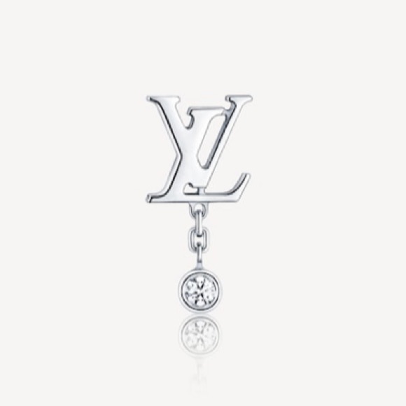 Louis Vuitton silver/diamond earrings. - Picture 2 of 5